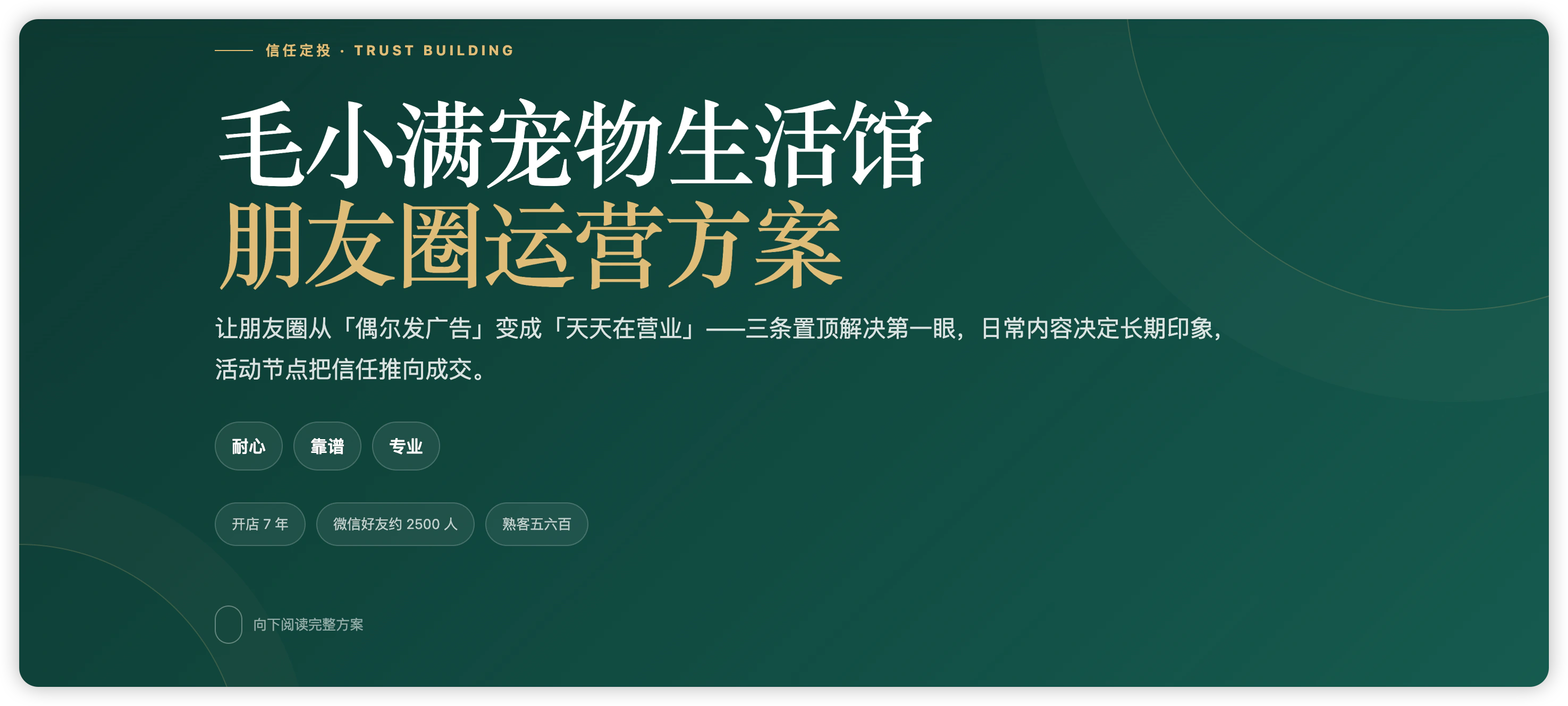 朋友圈运营方案示例的宠物门店演示封面